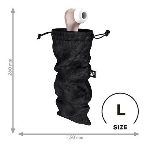 Мішечок для секс-іграшок Satisfyer Treasure Bag L, чорний, на шнурку SX0549 фото
