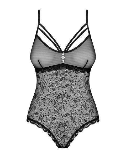 Мереживне боді з доступом Obsessive 818-TED-1 teddy L/XL, чорне SO7170 фото