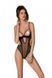 Еротичне боді Passion MARINA BODY, L/XL, black, з відкритими чашками SO9717 фото 1