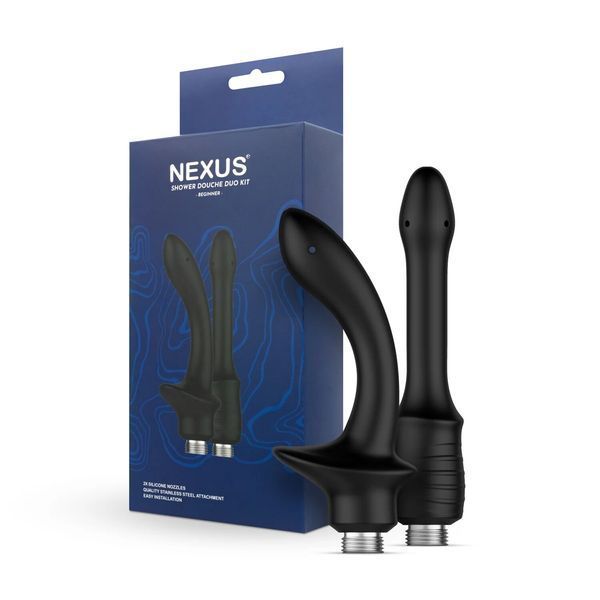 Набір анальних насадок для душу Nexus Beginner Shower Douche Duo Kit &ndash; Black, 2 шт. SO9857 фото
