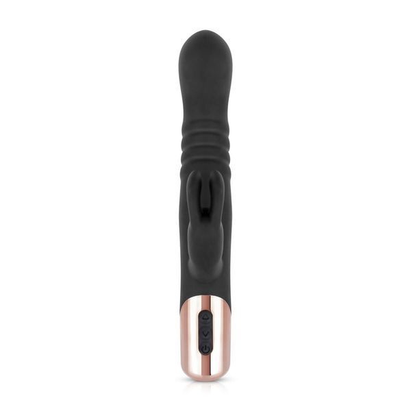 Вібратор-кролик Rosy Gold - Rabbit Vibrator with thrusting function - Black SX3069 фото