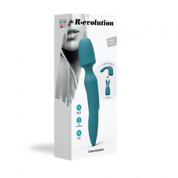 Вібромасажер з двома насадками Love To Love R-EVOLUTION TEAL ME, гнучка головка SO3823 фото
